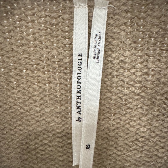 Anthropologie Faux Leather Collar Zip Cardigan Sweater Size XS - Picture 2 of 4